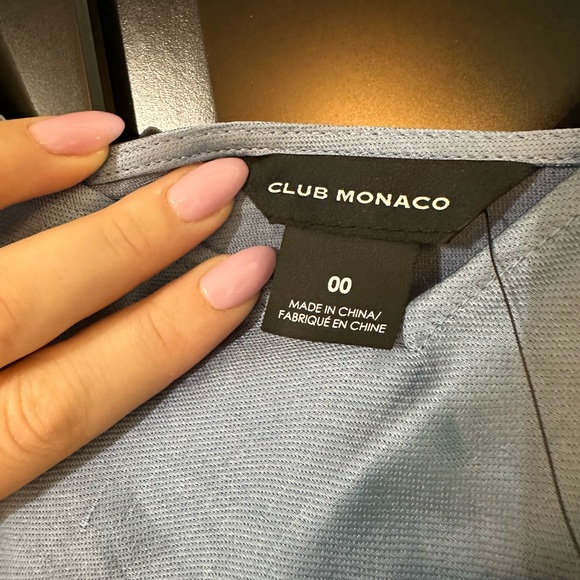 NWT! Club Monaco shiny slip dress, blue, size 00 - Picture 4 of 6